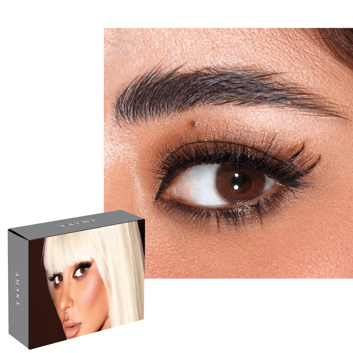Amara Celebrity Collection - Monthly Color Contact Lenses - Classic Brown