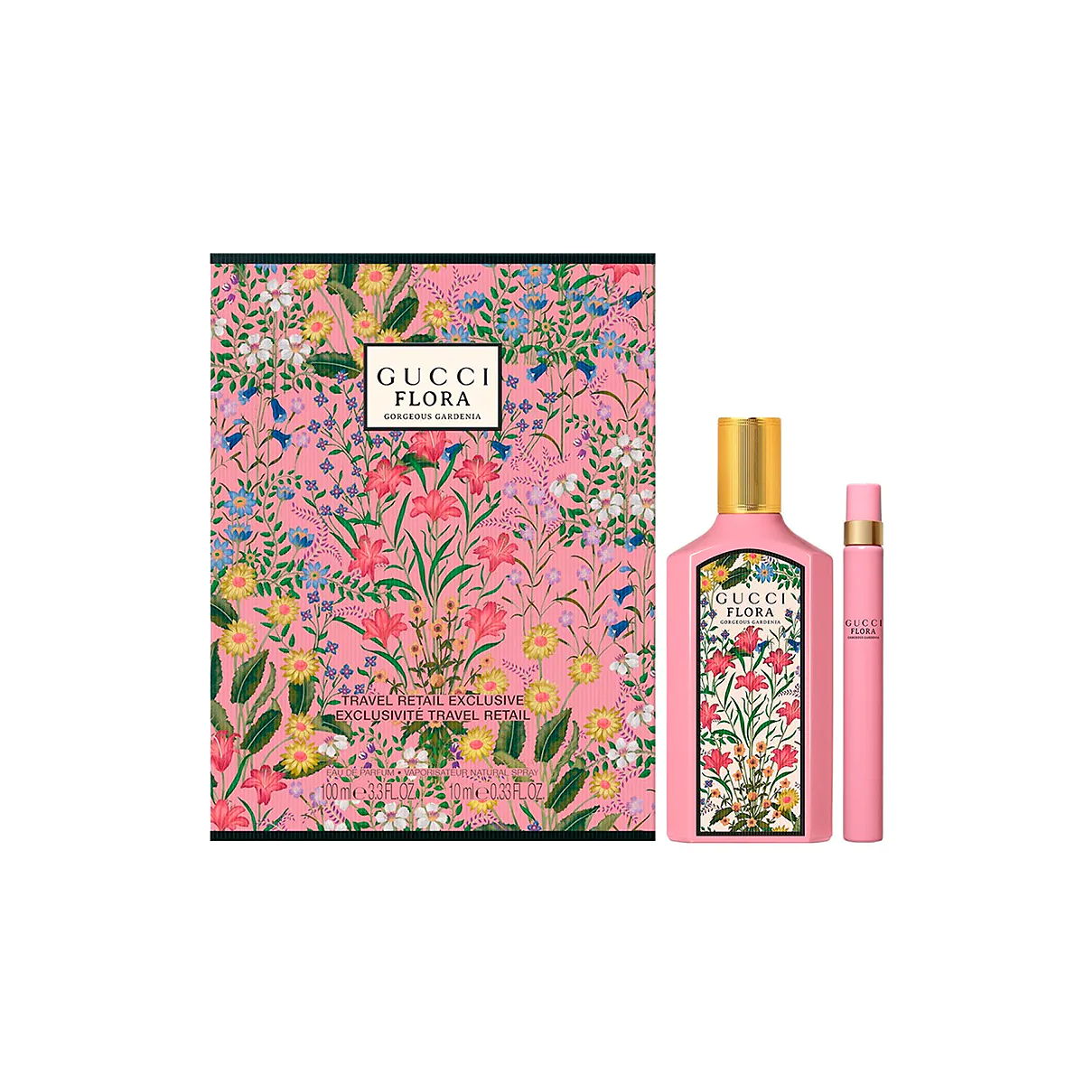 Flora Gorgeous Gardenia Set By Gucci EDP For Women (EDP 100 ml + Travel perfume EDP 10 ml) - 2 Pieces