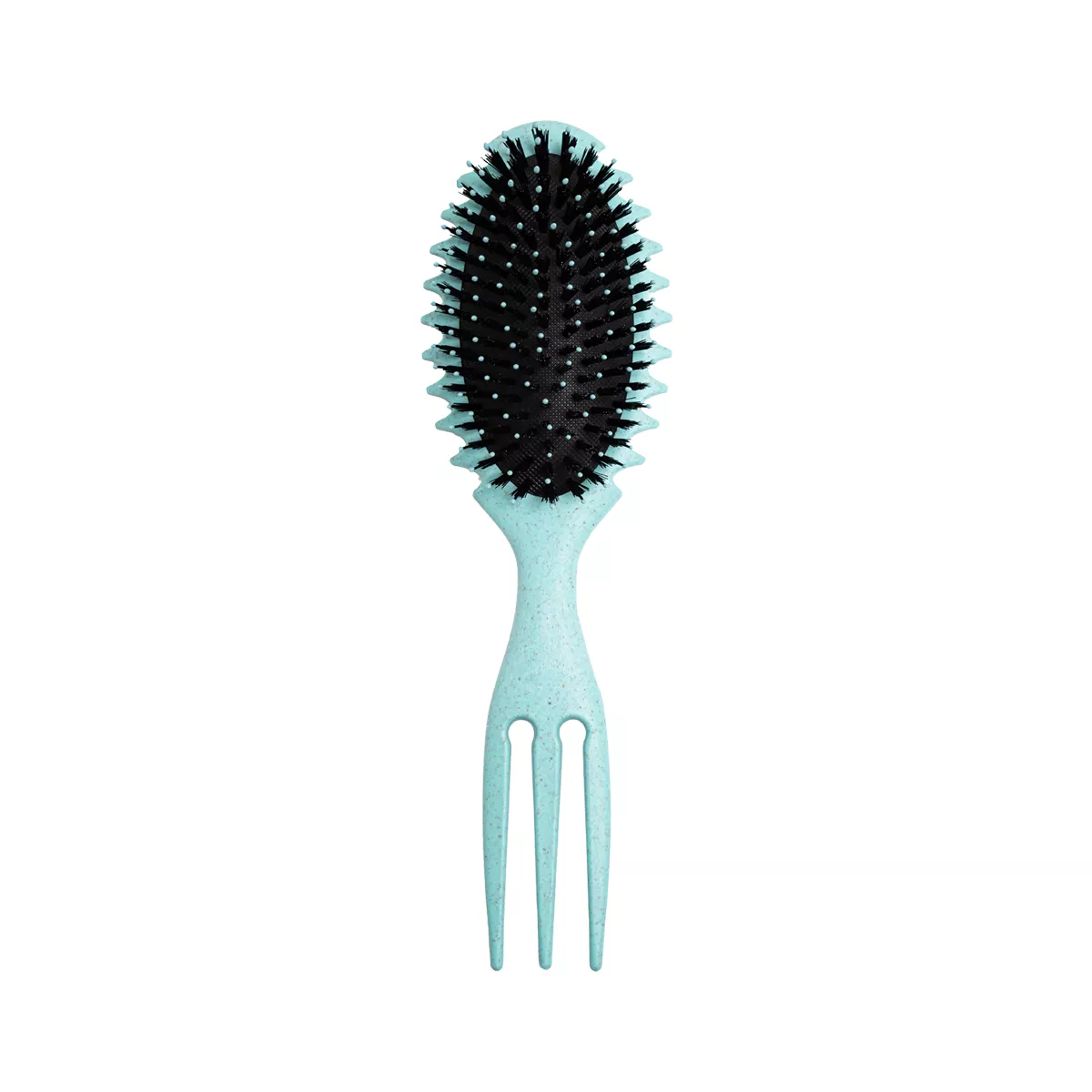 Hair System Curly Hair Brush with Three-Pointed Fork Design Tail Green