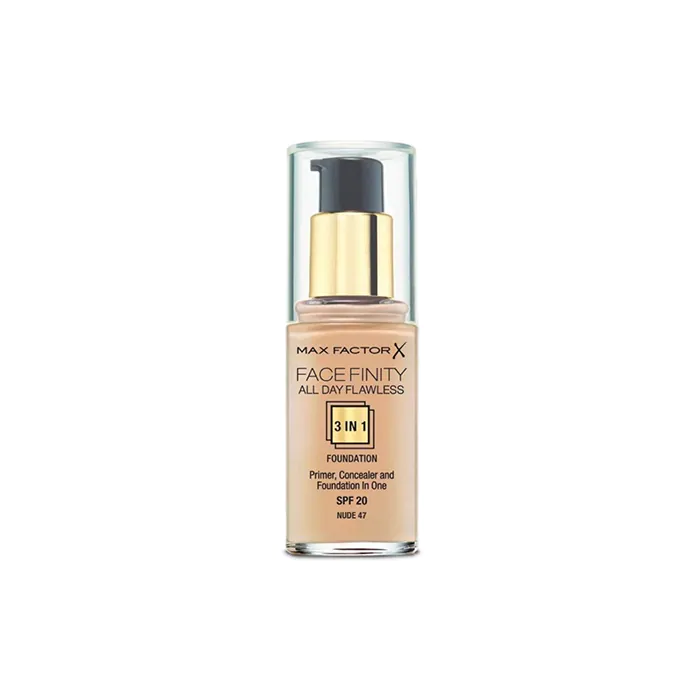 Max Factor FaceFinity All Day Flawless 3 In 1 Foundation SPF 20 Nude No. 47 - 30 ml