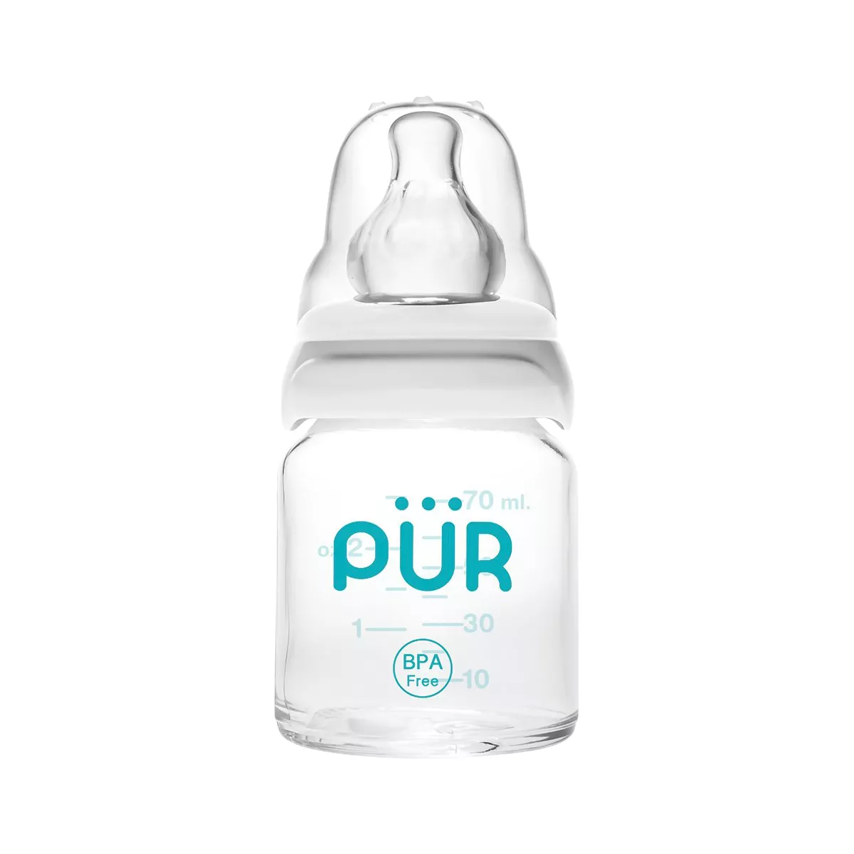 Pur Glass Feeding Bottle 0-3 Months - 70 ml