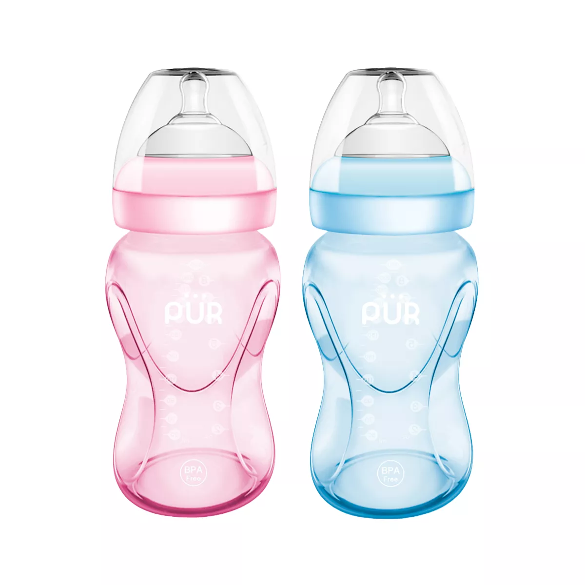 Pur Wide Neck Bottle Pink 6+ Months - 250 ml